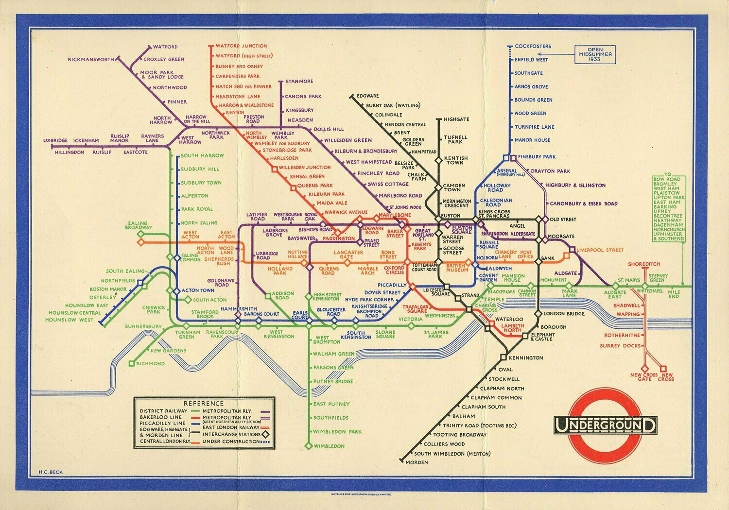 Harry Beck’s diagram of the London Underground network.